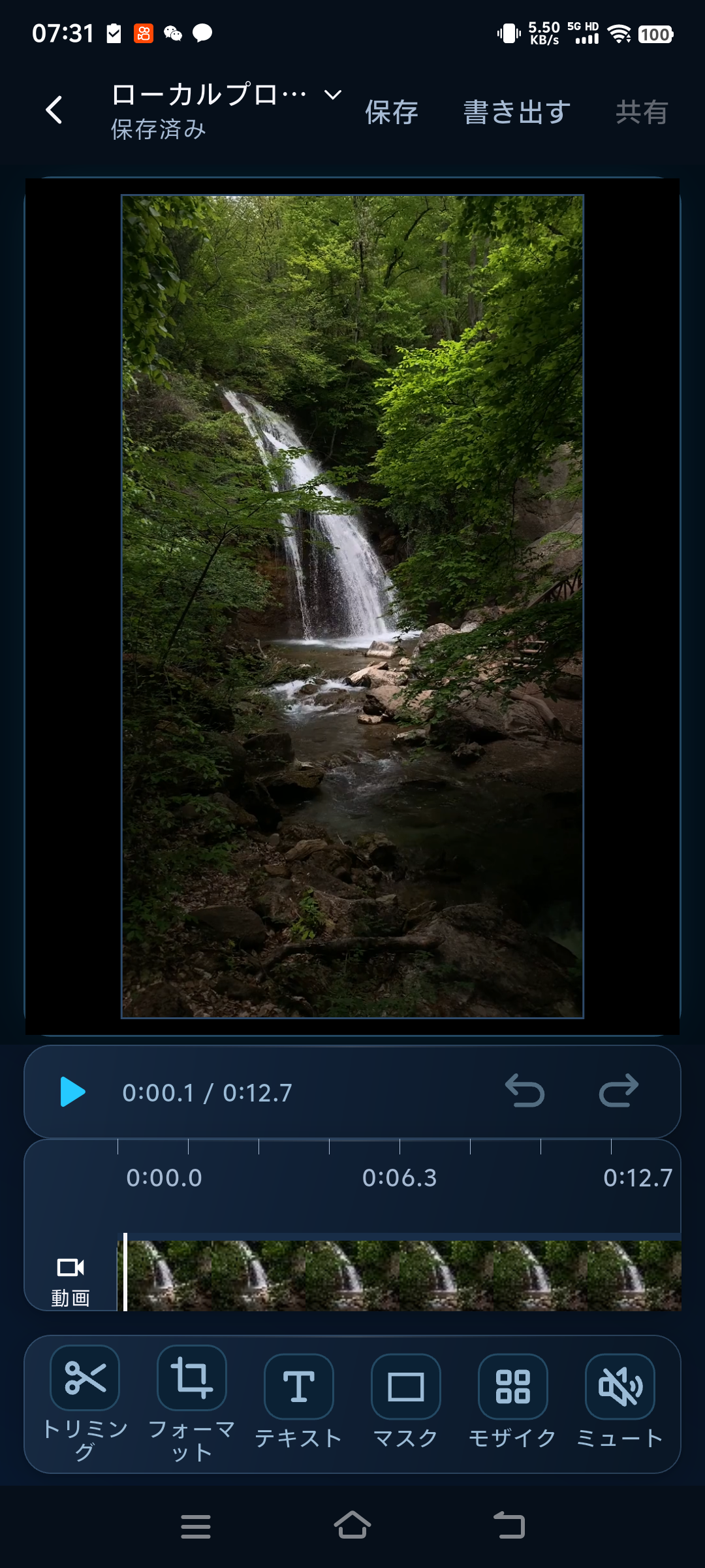 縦長の動画をプレビューして編集する