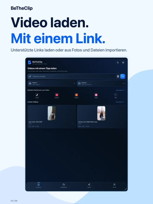 iPad · Video laden. Mit einem Link.