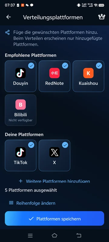 Echte Android-Oberfläche von BeTheClip